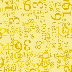Yellow Numbers on Light Yellow