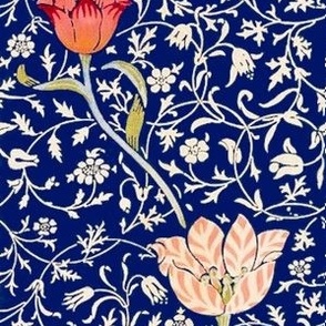 William Morris Medway with Tulips on Navy