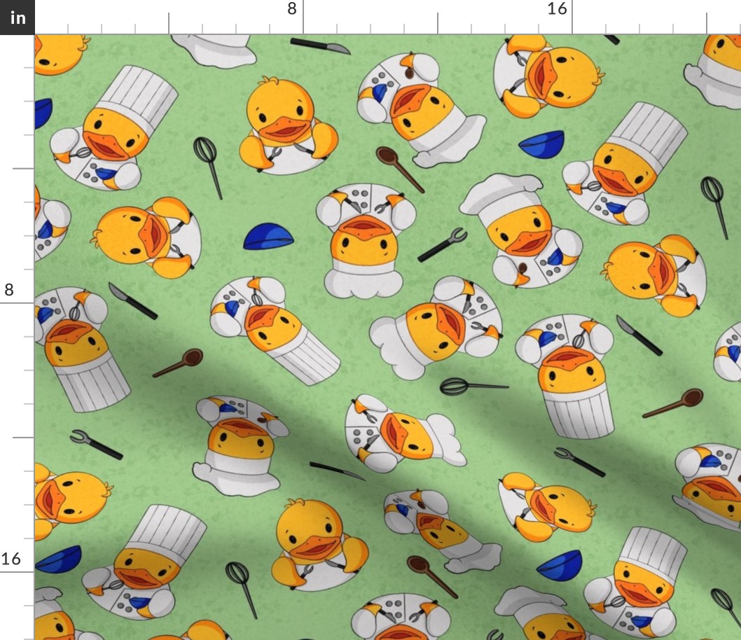 Chef Rubber Duck Scatter Large - Green