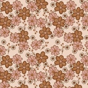 Boho Pink and Brown Flowers (Smallest)