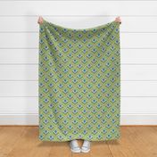 Bargello Heart in Asparagus Green and Blue