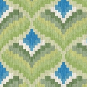 Bargello Heart in Asparagus Green and Blue