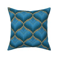 Bargello Ornament in Teal Turquoise and Gold