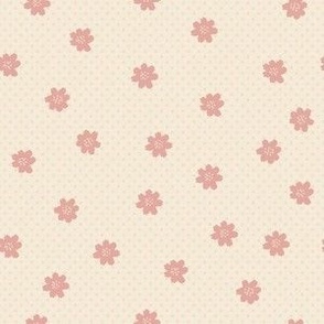 Fly Away Home: Cream & Pink Ditsy Dot Floral