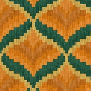 Bargello Blossom in Green and Orange