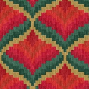 Bargello Blossom in Red and Green