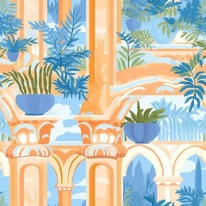 Arches and flower pots