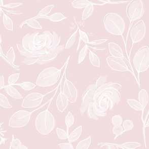 Pink Cotton Candy Botanical Pattern