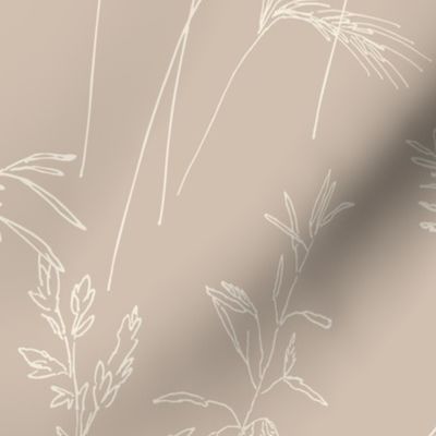 Hand drawn Grasses Greige