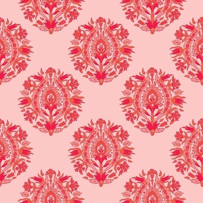 Abstract Flower Seamless Pattern - Pink Lemonade & Gossamer Pink
