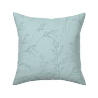 Hand drawn Grasses Teal on Blue