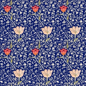 William Morris Garden Tulips Dark Blue Large