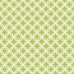 Sweet Peach: Green & Cream Intertwined Circles