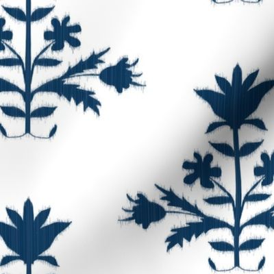 Tulip Indienne Navy on White