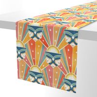 Retro Art Deco Sunshine - Rainbow - Medium Scale