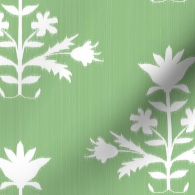 Tulip Print Fresh Green and white