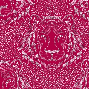 Floral tiger fuchsia pink