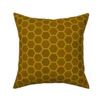 Large Golden Orange Honeycomb Bee Hive Geometric Hexagonal Design