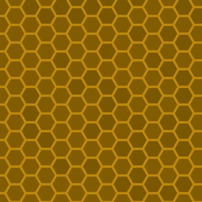 Large Golden Orange Honeycomb Bee Hive Geometric Hexagonal Design