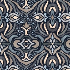 Abstract Damask Cutout in Dark Neutral - Small