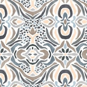 Abstract Damask Cutout in Light Neutral - Small