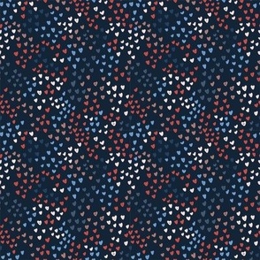 Scattered Hearts in Navy - Small