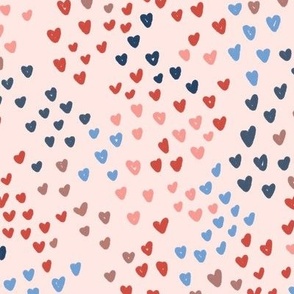 Scattered Hearts in Pale Pink - Large