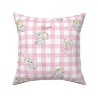 elephant pink gingham