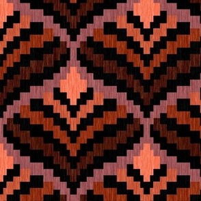 Bargello Ornament in Cherry Wood Stripe