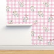 small sclae elephant pink gingham