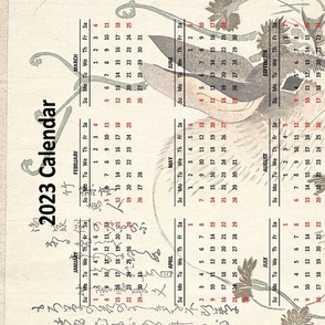 2023 Tea Towel Calendar - Year of the Rabbit