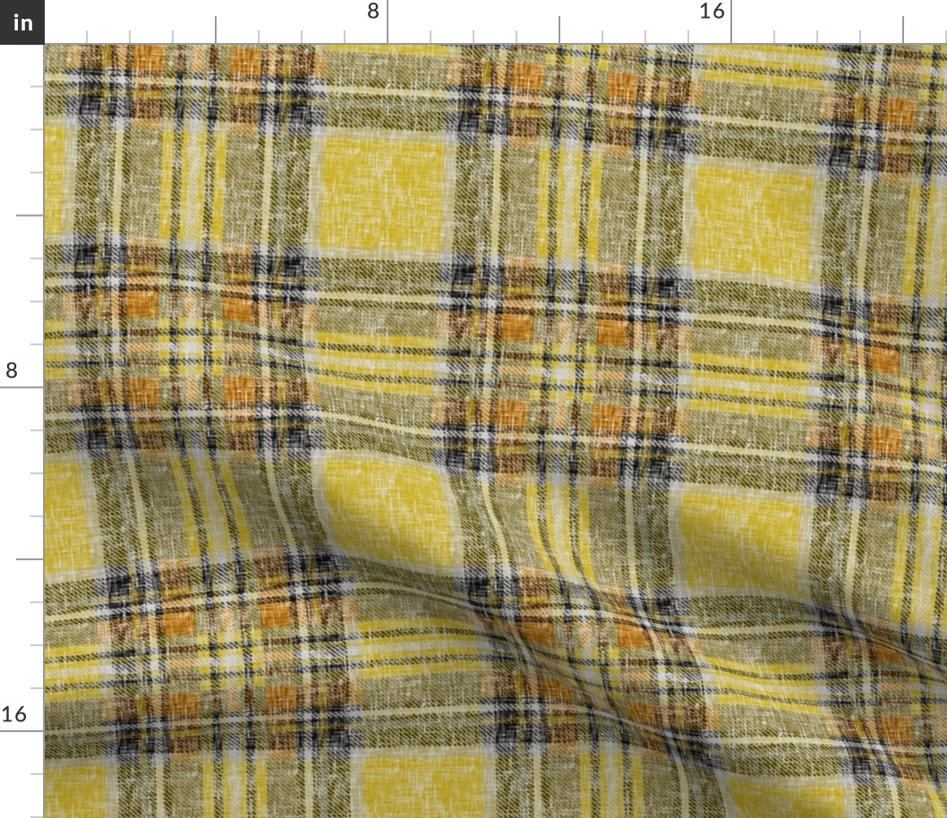 Heathery Stewart Plaid in  Mustard + Orange by Su_G_©SuSchaefer2022