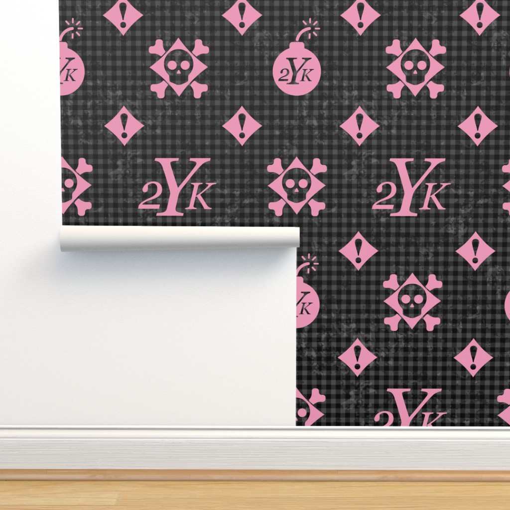 y2k monogram black pink Wallpaper