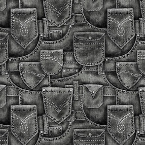Jean Pockets - large - black and white
