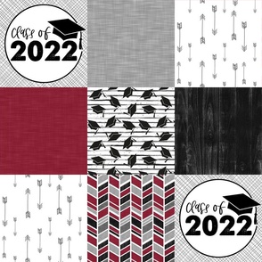 Grad 2022//Burgandy - Wholecloth Cheater Quilt