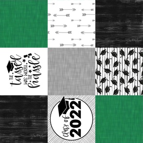 Grad 2022//Green - Wholecloth Cheater Quilt - Rotated 