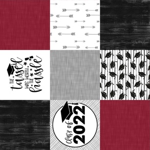 Grad 2022//Burgandy - Wholecloth Cheater Quilt - Rotated