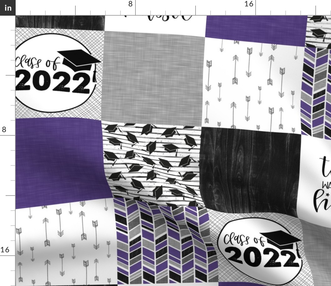 Grad 2022//Purple - Wholecloth Cheater Quilt