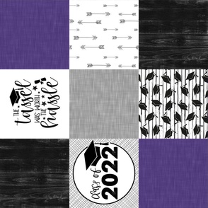 Grad 2022//Purple - Wholecloth Cheater Quilt - Rotated