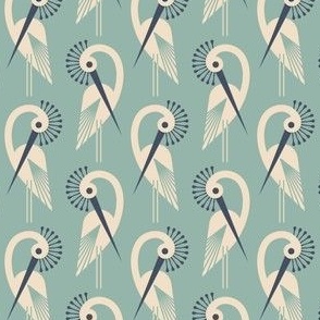 Pattern 0708 - elegant cranes, blue