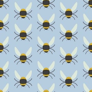 Geometric Bees - Pastel - Blue