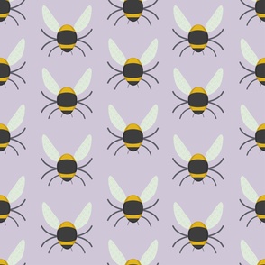 Geometric Bees - Pastel - Lavender