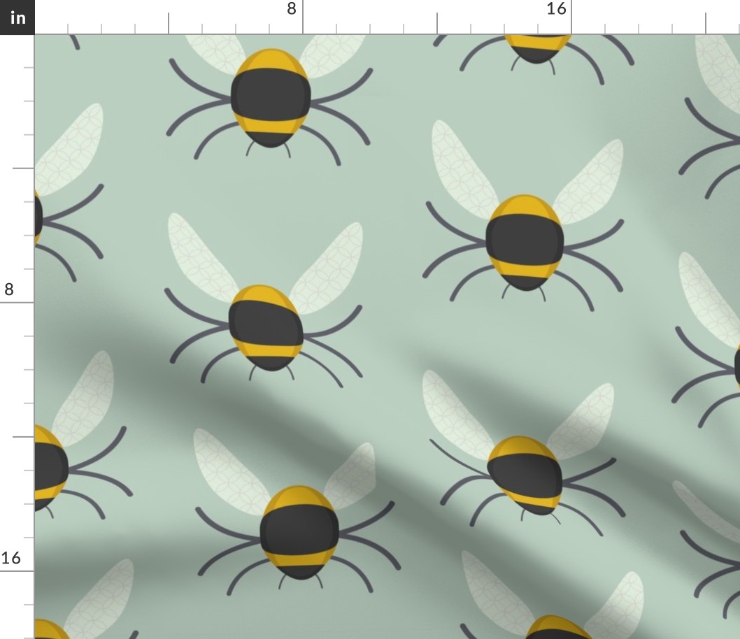 Geometric Bees - Pastel - Mint