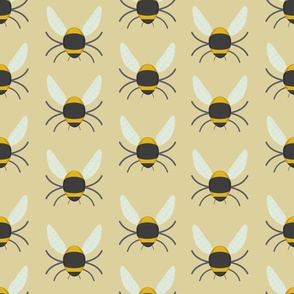 Geometric Bees - Pastel - Yellow