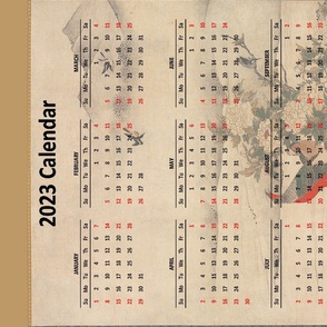 2023 Tea Towel Calendar - Pheasant & Flowers