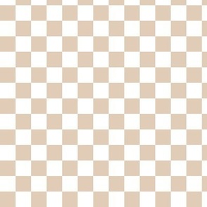 Minimalist boho checker plaid design basic check color block tartan nursery print beige white