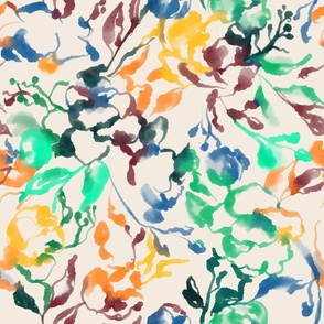 Big watercolor floral multicolor