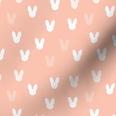 Little boho minimalist bunny design for easter and springtime abstract animal shapes for nursery and kids peach blush white 