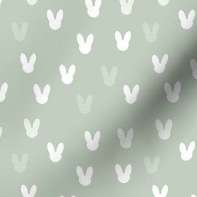 Little boho minimalist bunny design for easter and springtime abstract animal shapes for nursery and kids sage green 