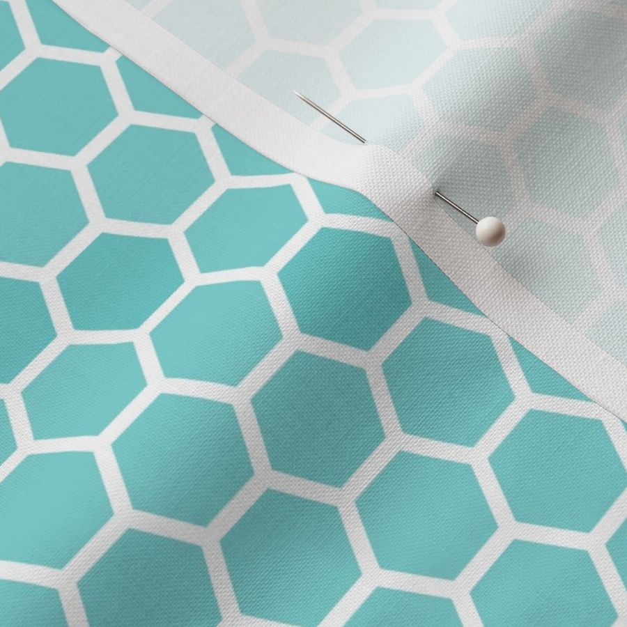 Small Aqua Blue Honeycomb Bee Hive Geometric Hexagonal Design